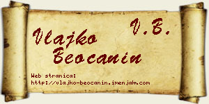 Vlajko Beočanin vizit kartica